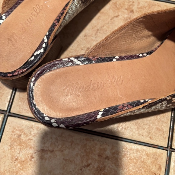 Madewell Alicia Snake Embossed Leather Mules Size 8.5 - Picture 8 of 9